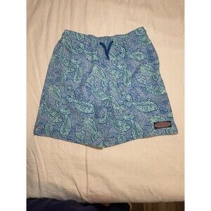 Vineyard Vines Men’s Swim Trunks Shorts Fish Mesh Lined Green Blue Large